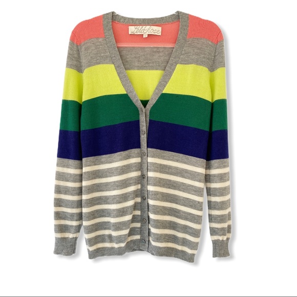 Lela Rose Sweaters - Lela Rose • Cashmere Silk Striped Cardigan